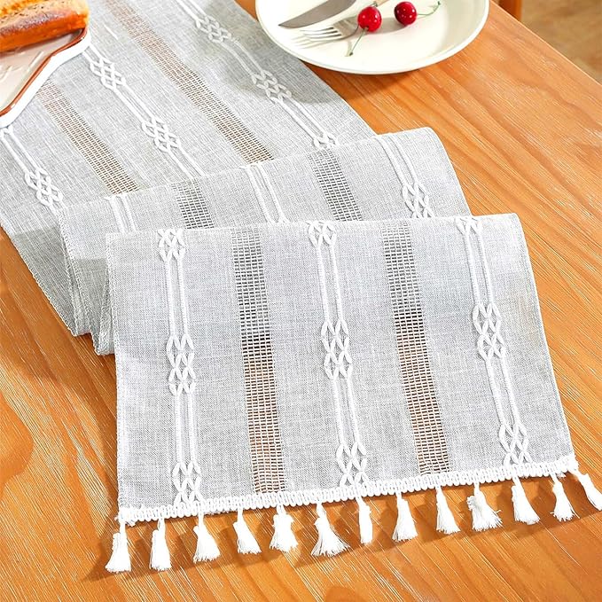 Farmhouse Table Runner, Rustic Cutout Table Runners by SIELUNO