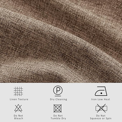 Macochico Extra Wide 100% Blackout Linen Curtains - Image 5