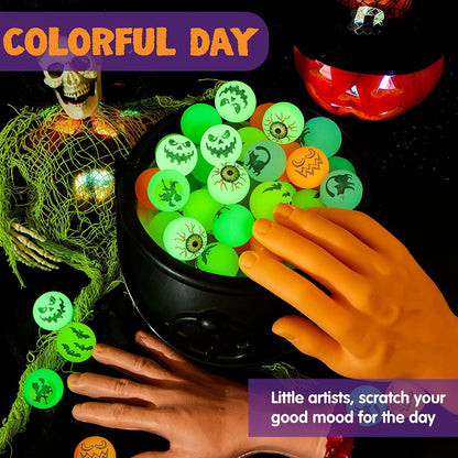 JOYIN 72 PCS Halloween Bouncy Balls, Glow in The Dark Bouncing Balls Eyeballs for Halloween Party favors Decorations, Halloween goodie bag fillers, Trick or Treating School Classroom Game Prizes