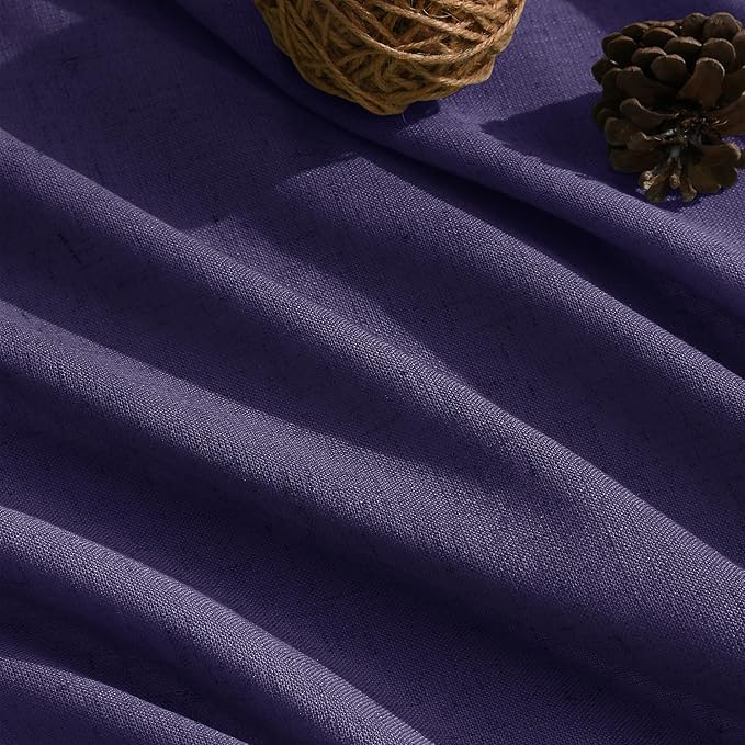 Purple Linen Curtains 90 Inch Long 2 Panels Set - Image 5