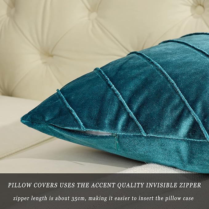 GIGIZAZA Decorative Velvet Pillow Covers 16x16, Living Room Square Cushion - Image 3