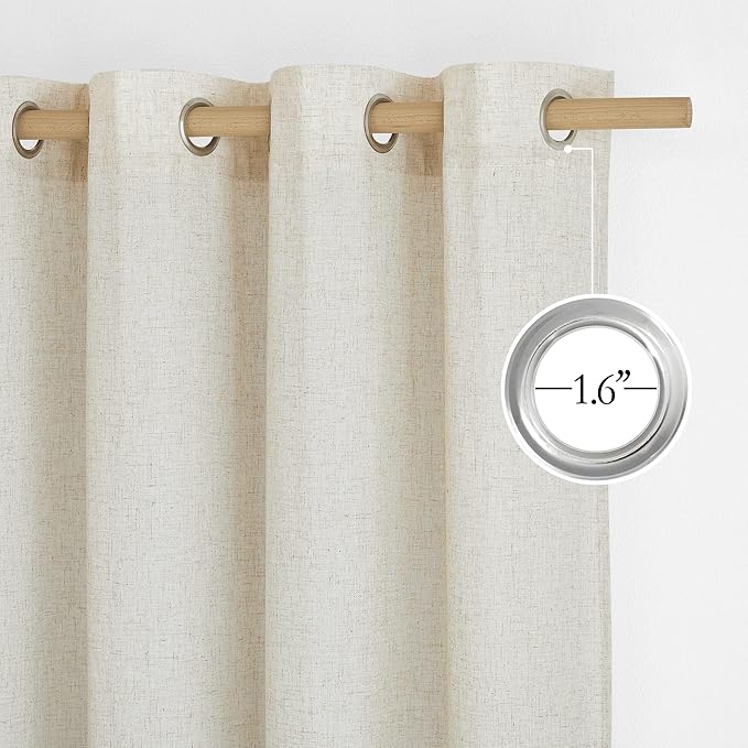 NICETOWN Natural Linen Curtains - Image 2