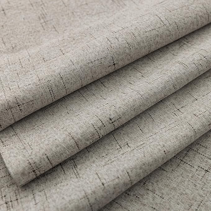 KOUFALL 94 Inch Long Blackout Curtains, Boho Taupe Linen Black Out Pleated - Image 7