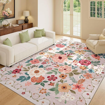 DUKINO 9x12 Area Rug, Floral Rugs - Image 2