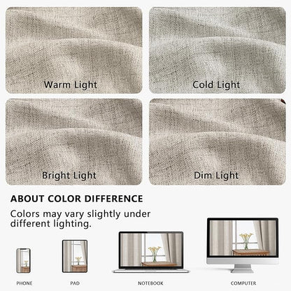 OVZME Kitchen Curtains 24 Inch Length, Light Filtering Faux Linen Textured - Image 7