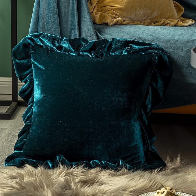 Velvet Throw Pillow Cover Soft Decorative Luxurious Solid Square Cushion Case - Image 2