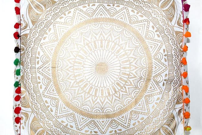 CRAFT KALA Gold Large Hippie Mandala Meditation Floor Ottoman Pillow Cushion - Image 6