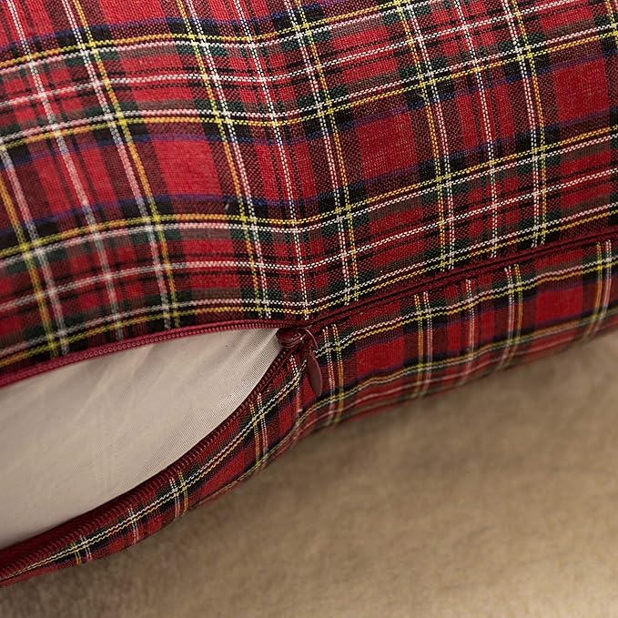 AQOTHES Pack of 2 Christmas Plaid Decorative Throw Pillow Covers Scottish - Image 7