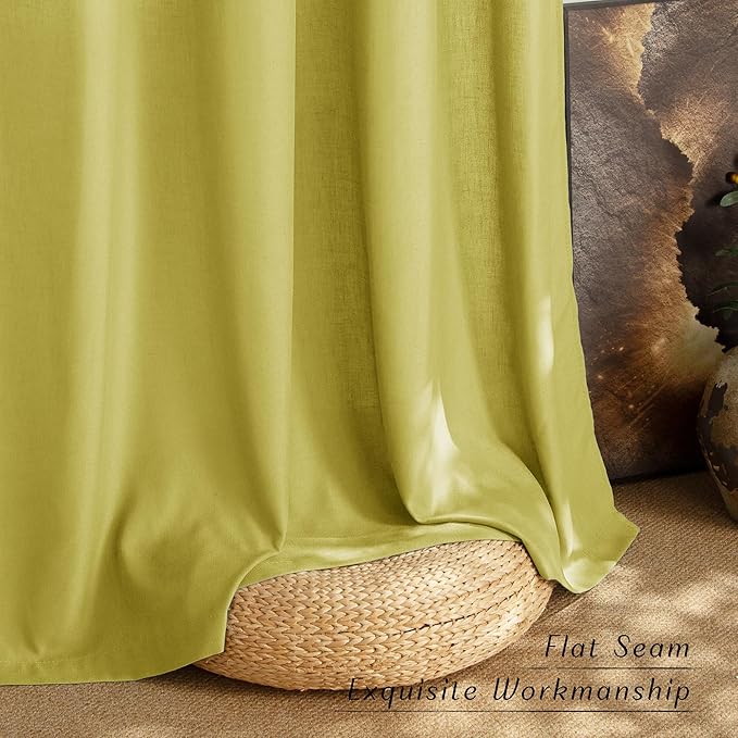 NICETOWN Bright Yellow Linen Curtains - Image 6