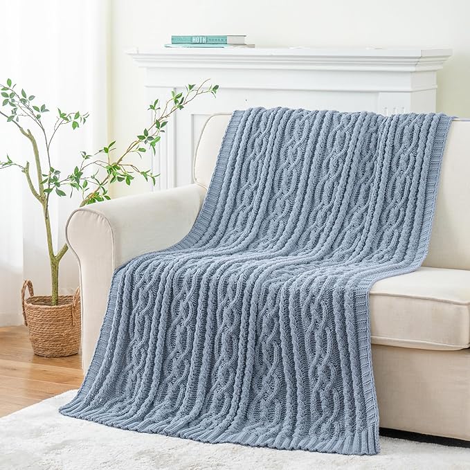 Battilo Bluish Grey Throw Blanket - Image 9