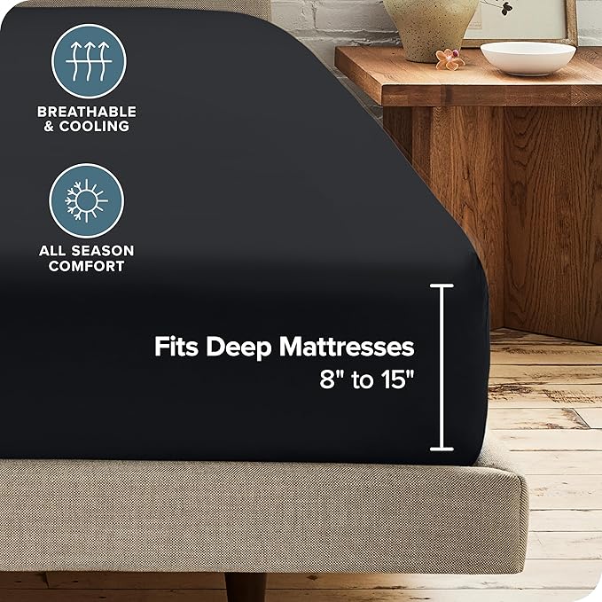 Bare Home 2-Pack Fitted Bottom Sheets Twin - Image 4