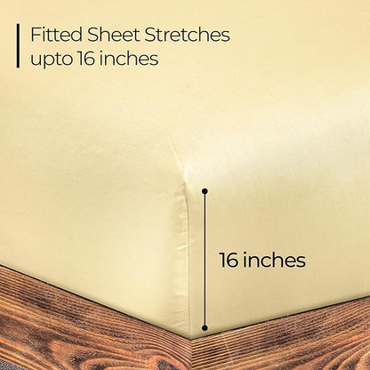 ROYALE LINENS 300 Thread Count 100% Long Staple Combed Cotton Fitted Sheet Queen - Image 2