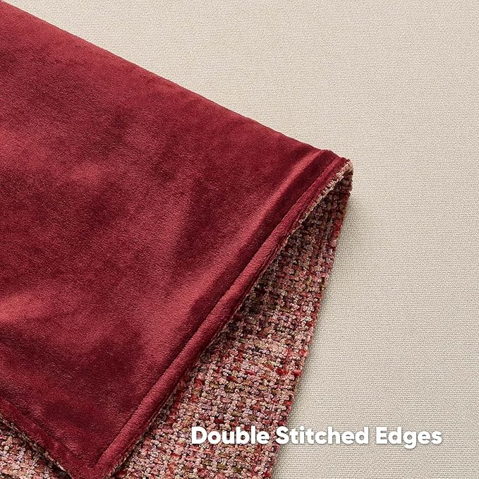 FUTEI Burgundy Decorative Throw Pillow Covers 20x20 Inch Set of 2, Soft - Image 4