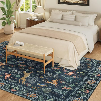 DUKINO 9x12 Rug, Washable Animal Living Room Rug - Image 3