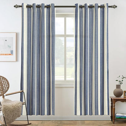 DriftAway Farmhouse Vertical Striped Linen Blend Textured Light Filtering Semi by DriftAway