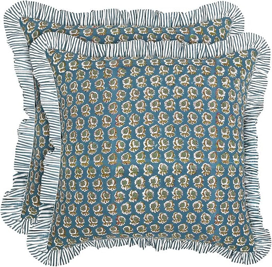 Ridhi Modern Farmhouse Pillow Covers Decorative Cotton Throw Pillow Covers Set by Ridhi