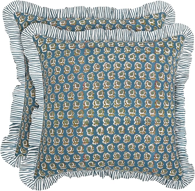 Ridhi Modern Farmhouse Pillow Covers Decorative Cotton Throw Pillow Covers Set by Ridhi
