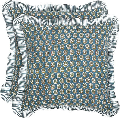 Ridhi Modern Farmhouse Pillow Covers Decorative Cotton Throw Pillow Covers Set by Ridhi