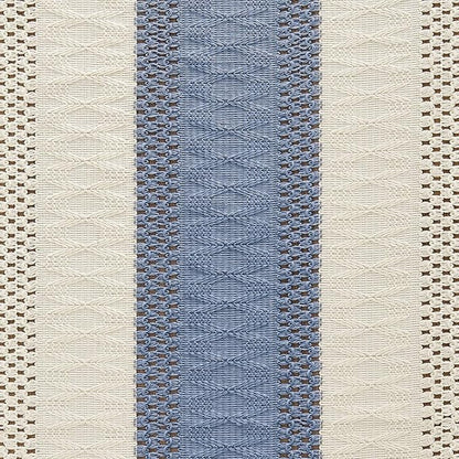 ZeeMart Macrame Style Bicolor Stitching Table Runner, 14 x 48 Inch Blue/Ivory - Image 6