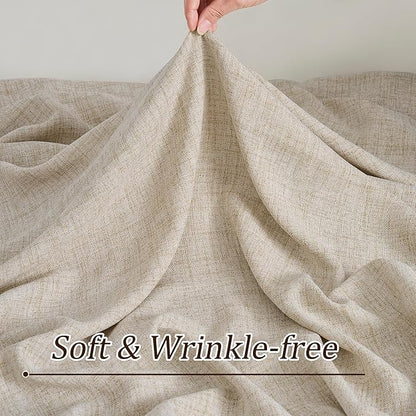 Beige Sheer Pinch Pleated Curtains 108 Inches Long 2 Panels, Back Tab Pleated - Image 6