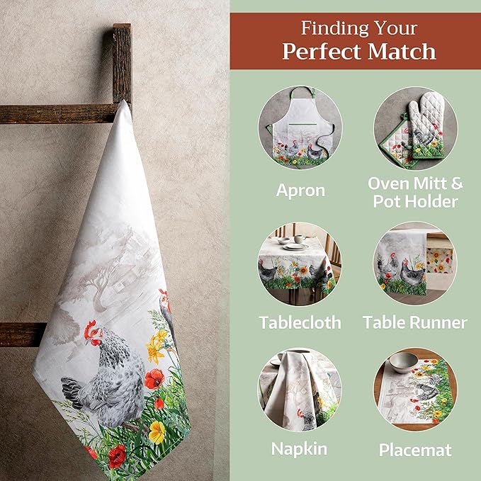 Maison d' Hermine Kitchen Towels Set of 3 100% Cotton 27.50" x 20" Reusable - Image 5