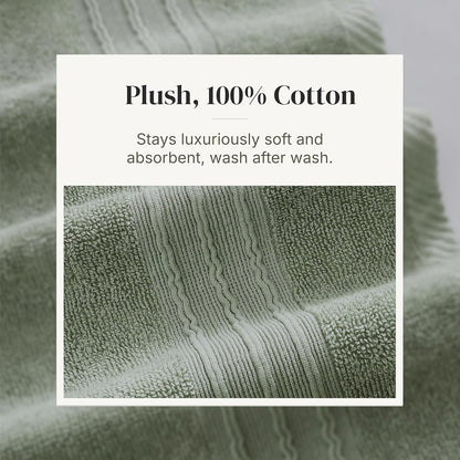 modern threads 6 piece bath towel set – showing dimensions