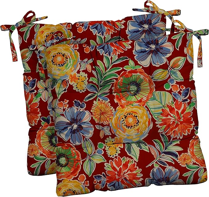 RSH DECOR: Outdoor Tufted Seat Cushions Set of 2 | 19" x 19" | All-Weather Spun by RSHDECOR