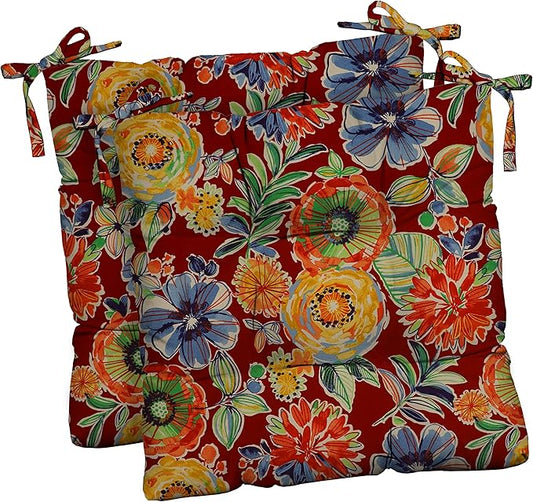 RSH DECOR: Outdoor Tufted Seat Cushions Set of 2 | 19" x 19" | All-Weather Spun by RSHDECOR