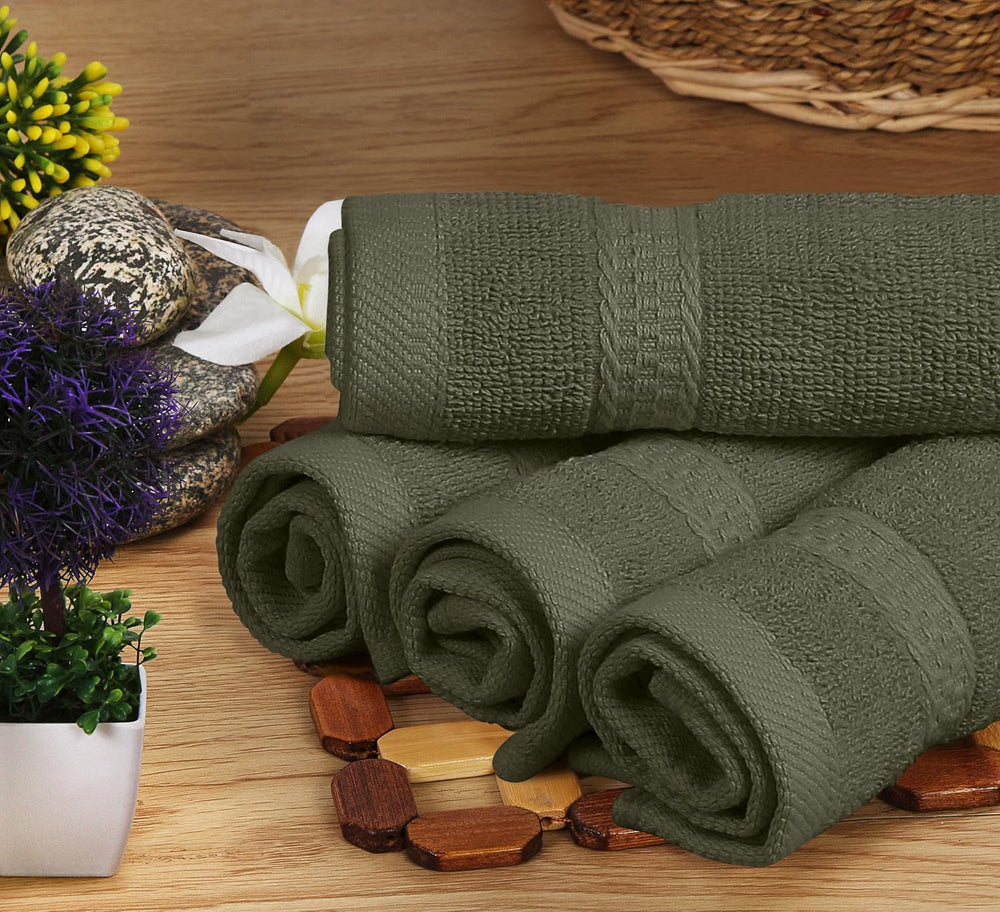 Utopia Towels 8 Piece Majestic Plush Luxury Towel Set, Cotton, Dusty Olive