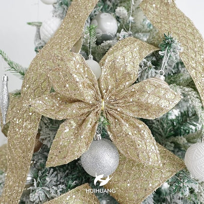 HUIHUANG Champagne Glitter Wired Ribbon - Image 9