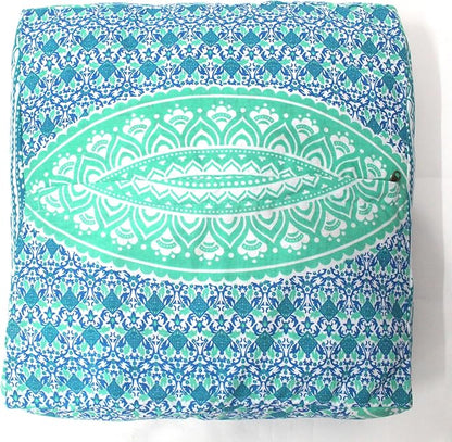 CRAFT KALA Green Ombre Large Hippie Mandala Meditation Floor Ottoman Pillow - Image 8