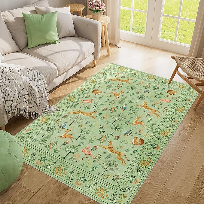 DUKINO 4x6 Rug, Washable Animal Area Rug - Image 9