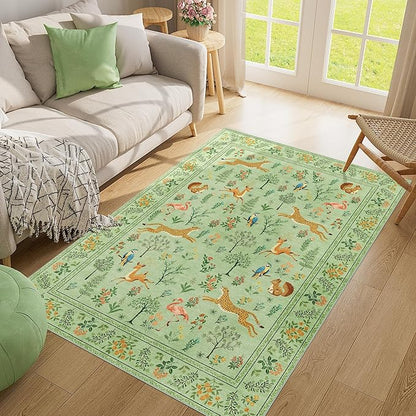 DUKINO 4x6 Rug, Washable Animal Area Rug - Image 9