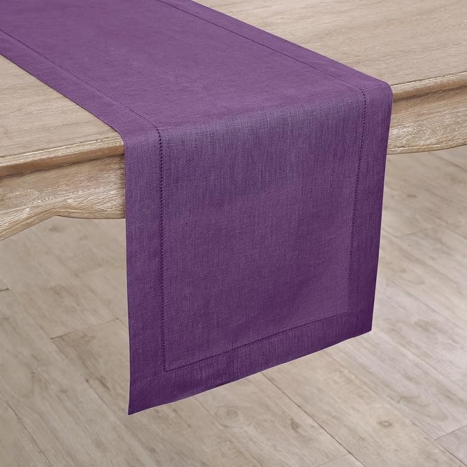 Solino Home Linen Purple Table Runner 72 Inches Long - Image 2