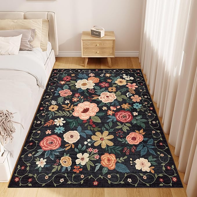 DUKINO 3x5 Area Rug, Floral Rugs - Image 8