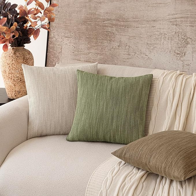 Foindtower Set of 2 Decorative Textured Burlap Linen Throw Pillow Covers - Image 7