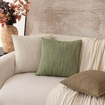 Foindtower Set of 2 Decorative Textured Burlap Linen Throw Pillow Covers - Image 7