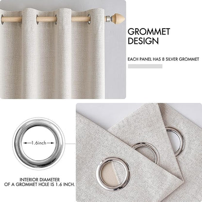 MIULEE 100% Blackout Linen Textured Curtains - Image 4