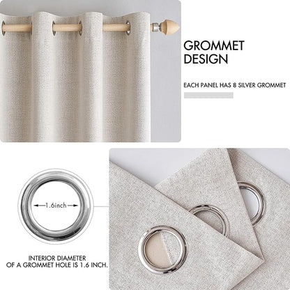 MIULEE 100% Blackout Linen Textured Curtains - Image 4