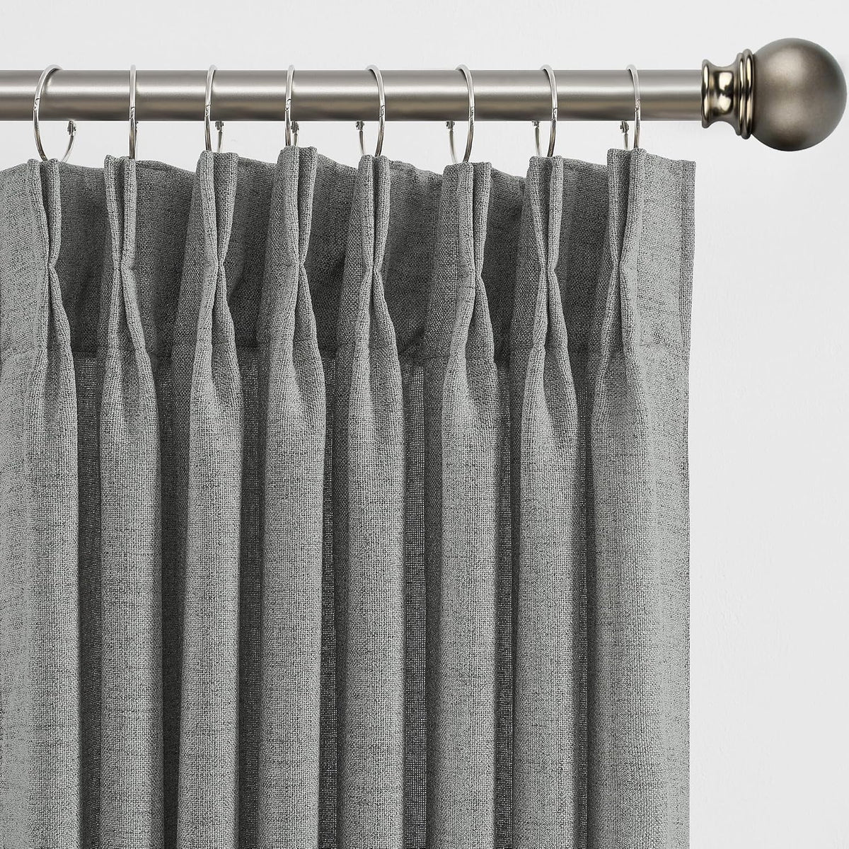 rain city grey linen curtains 45 inches long, main product view