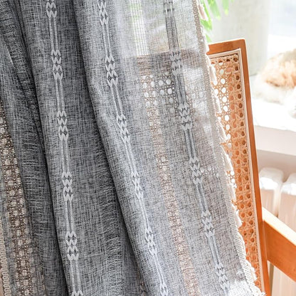 ColorBird Grey Curtains for Living Room 2 Panels Set, Linen Curtains 84 Inches - Image 6