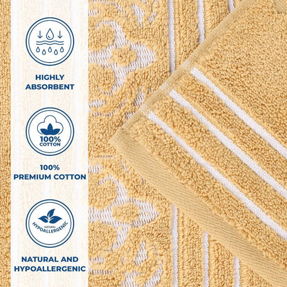 superior cotton bath towel set, large plush absorbent showing dimensions