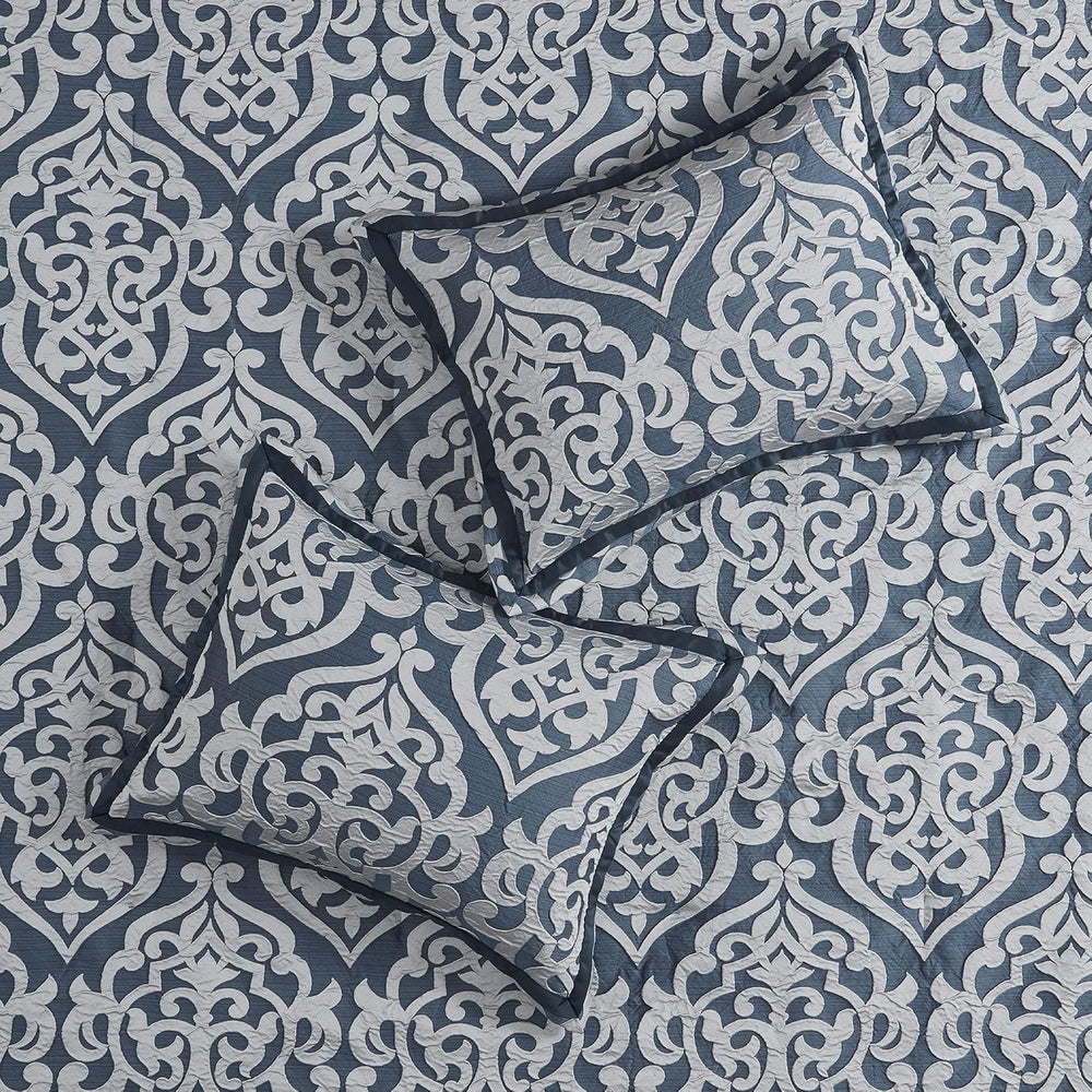 Madison Park Odette Cozy Comforter Set Jacquard Damask Medallion Design - Mod...