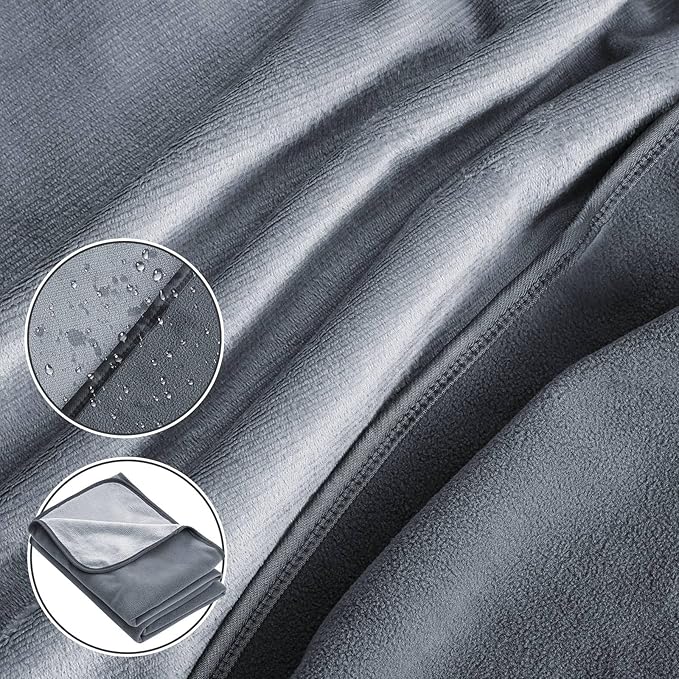 Waterproof Blanket for Bed Couch Sofa, Fleece and Flannel Waterproof Mat - Image 4