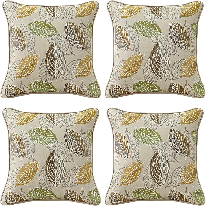 Outdoor Sunbrella Decorative Pillows Pack of 4, Momento Spring by Supdurplus