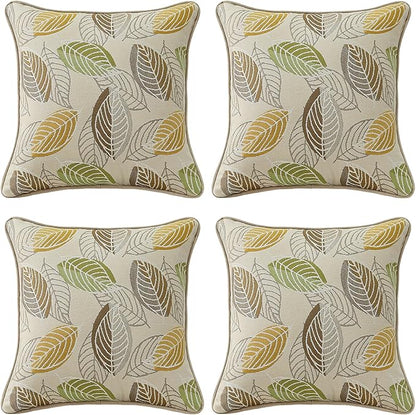 Outdoor Sunbrella Decorative Pillows Pack of 4, Momento Spring by Supdurplus