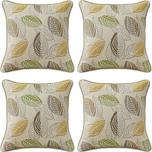 Outdoor Sunbrella Decorative Pillows Pack of 4, Momento Spring by Supdurplus