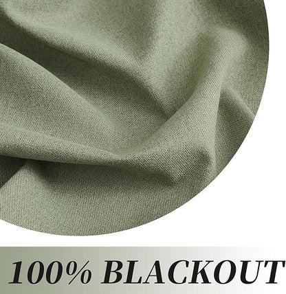 KEQIAOSUOCAI Extra Long Blackout Linen Curtains 120 Inches Long, Back Tab Loop - Image 6