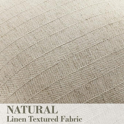 24x24 Linen Pillow Covers Natural Beige Pack of 2 Farmhouse Boho Neutral - Image 2