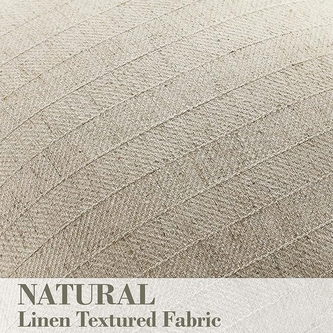 20x20 Linen Pillow Covers Natural Beige Pack of 2 Farmhouse Boho Neutral - Image 2